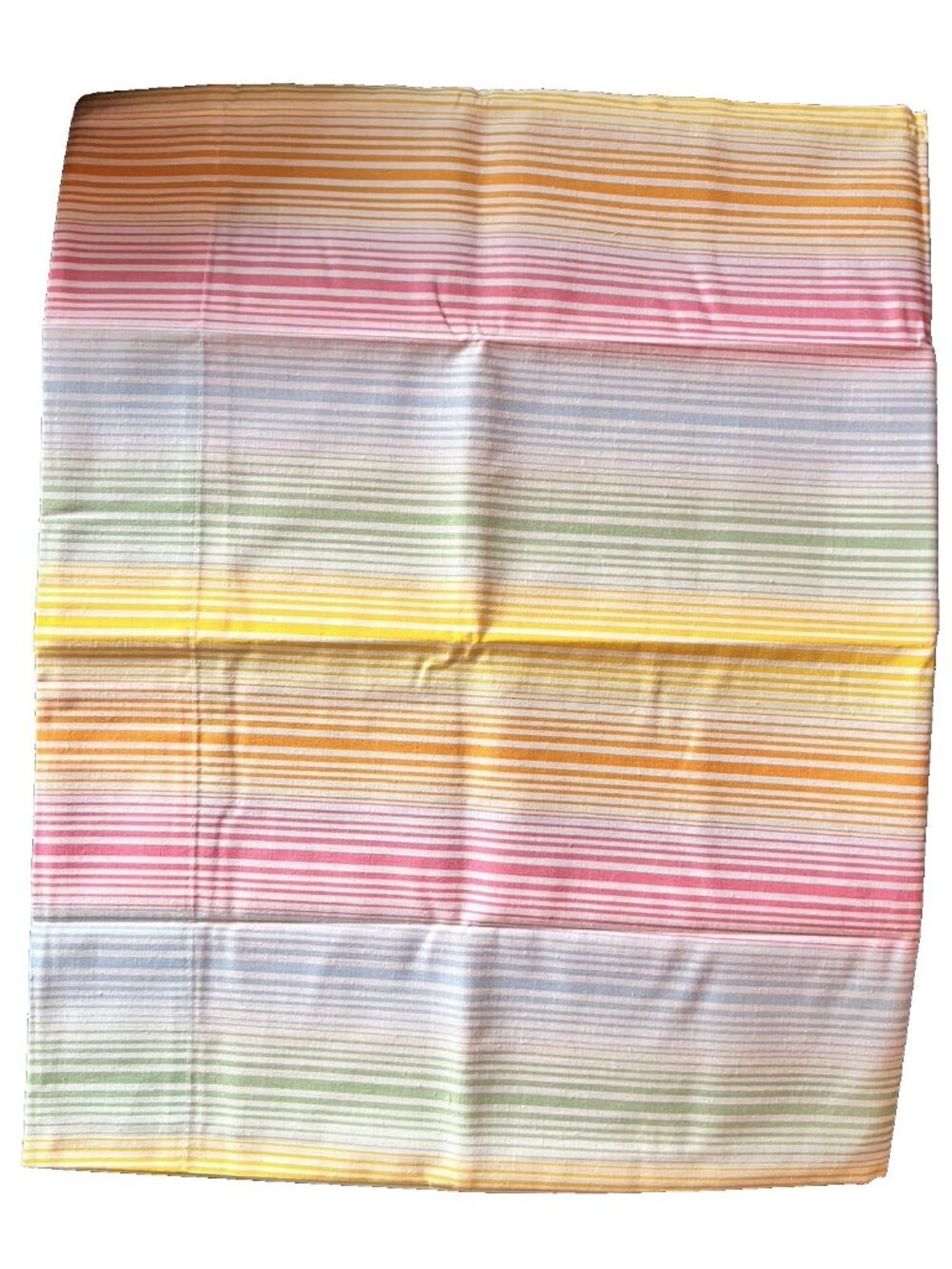 SEARS Roebuck PASTEL STRIPE Pillowcase STD PERMA PREST Fine Muslin Made in USA